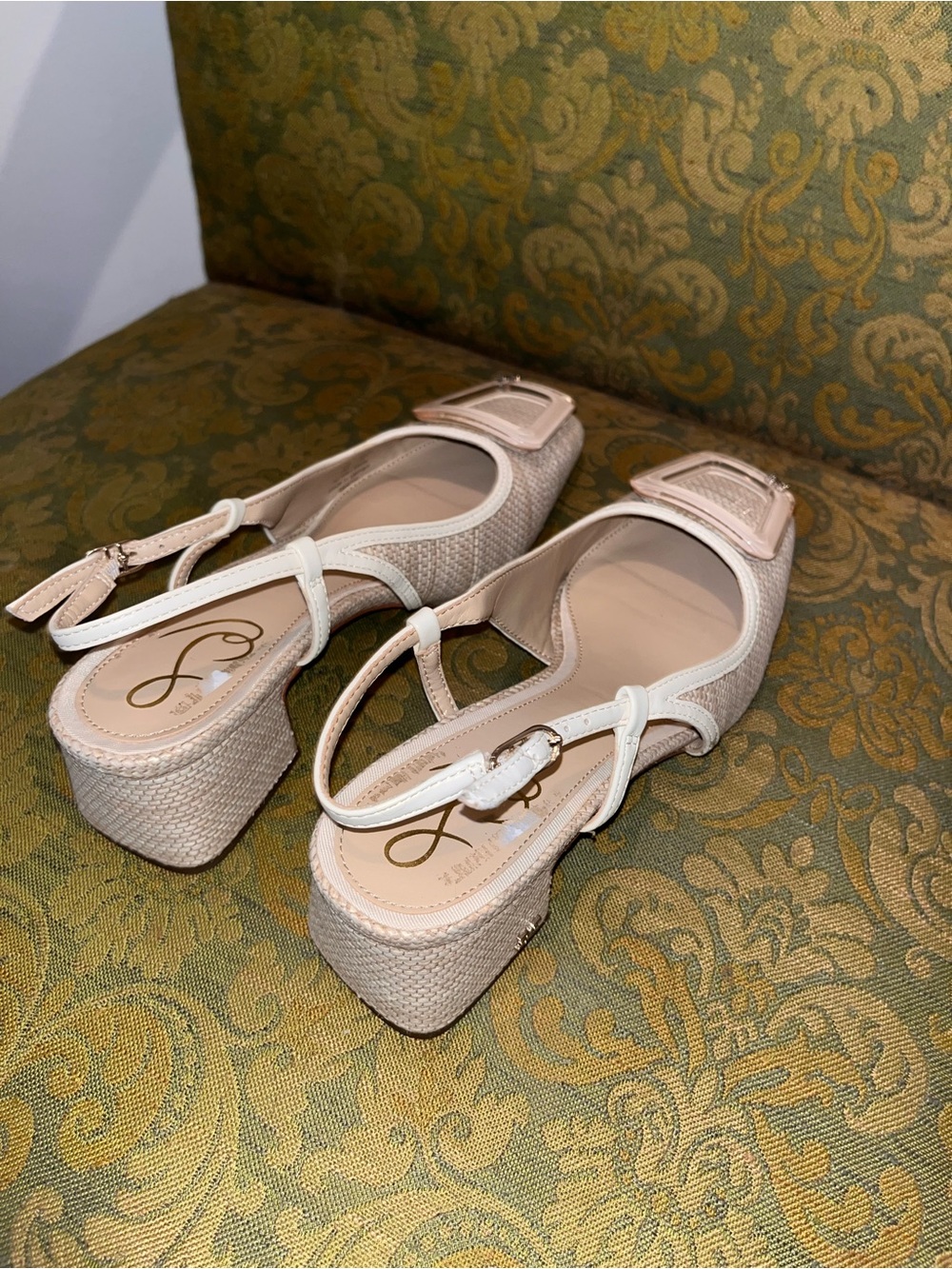 Sam Edelman Blush Beige Slingback Heels with Decorative Buckle - Picture 10 of 12